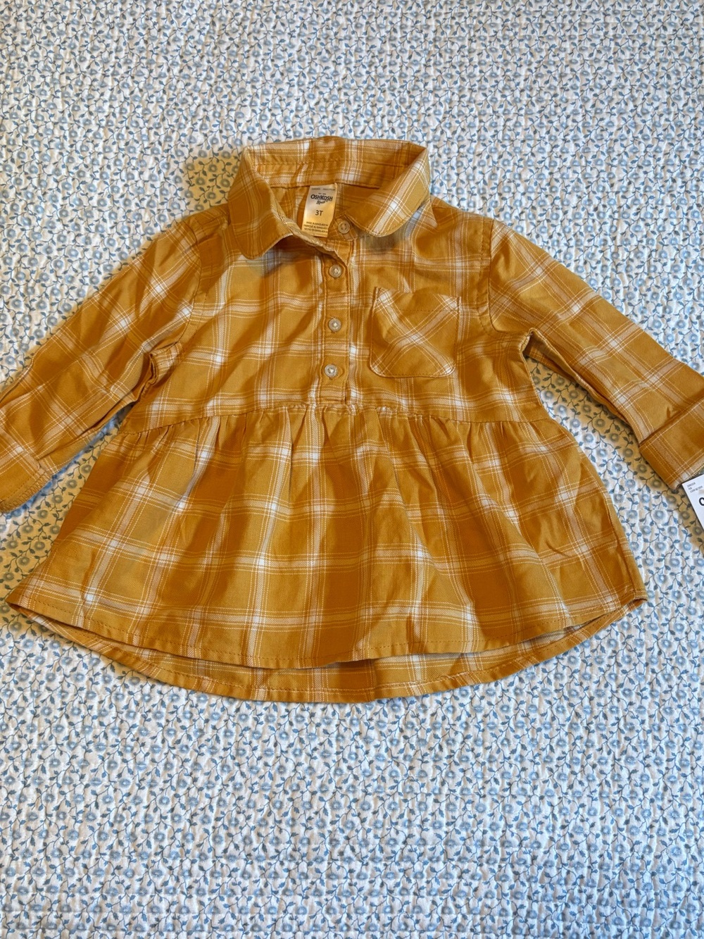 OshKosh B'gosh Girls Plaid Button Down Blouse 3T